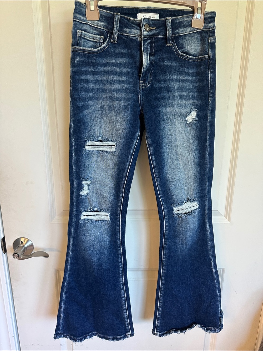 Women’s Distressed Flared Jeans Kancan 26 - Dark Blue